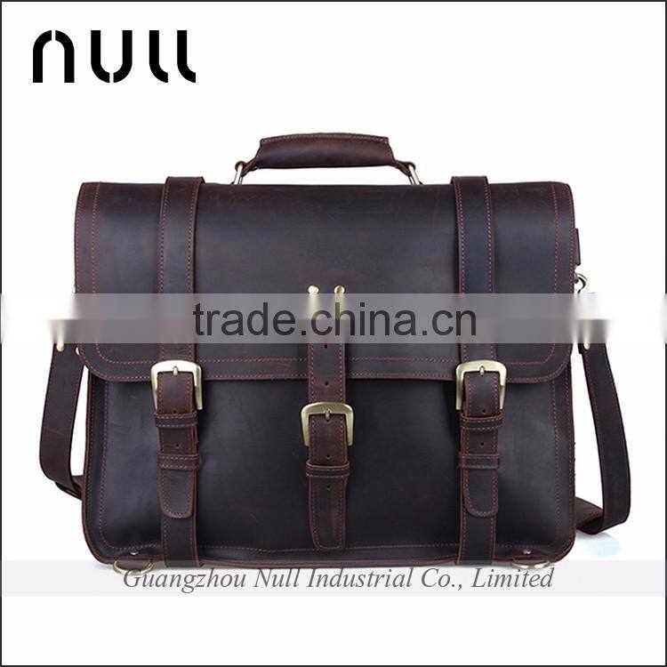 mens genuine leather messenger bag briefcase