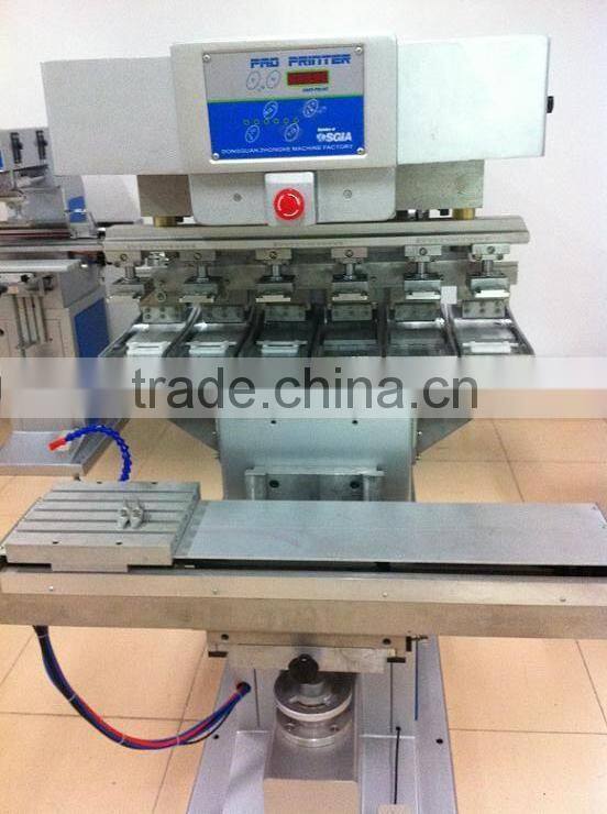 GW-M6/S 6 color soft helmet pad printing machine with shuttle belt