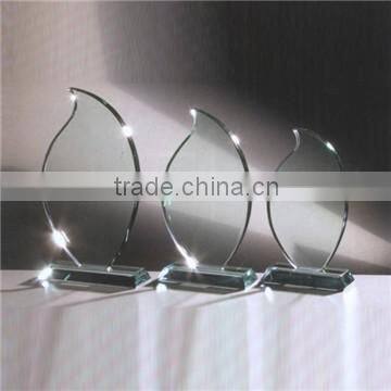 wholesale clear blank water drop shape crystal awards with crystal plate