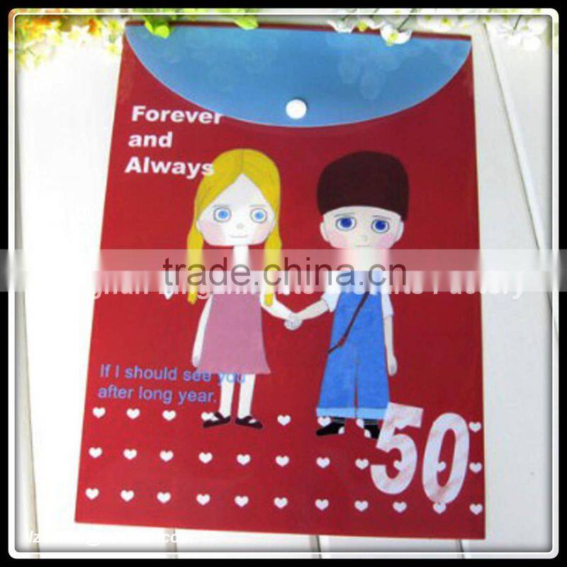 Factory sales a4 clear file folder document holder/A4 A5 plastic PP folding clip boards/pp file folder
