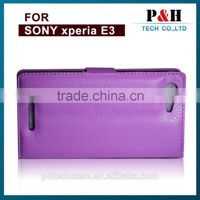 New leather flip cover mobile phone case for sony xperia e3