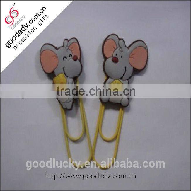 Soft pvc paper clips / cute animal shape soft pvc paper clips
