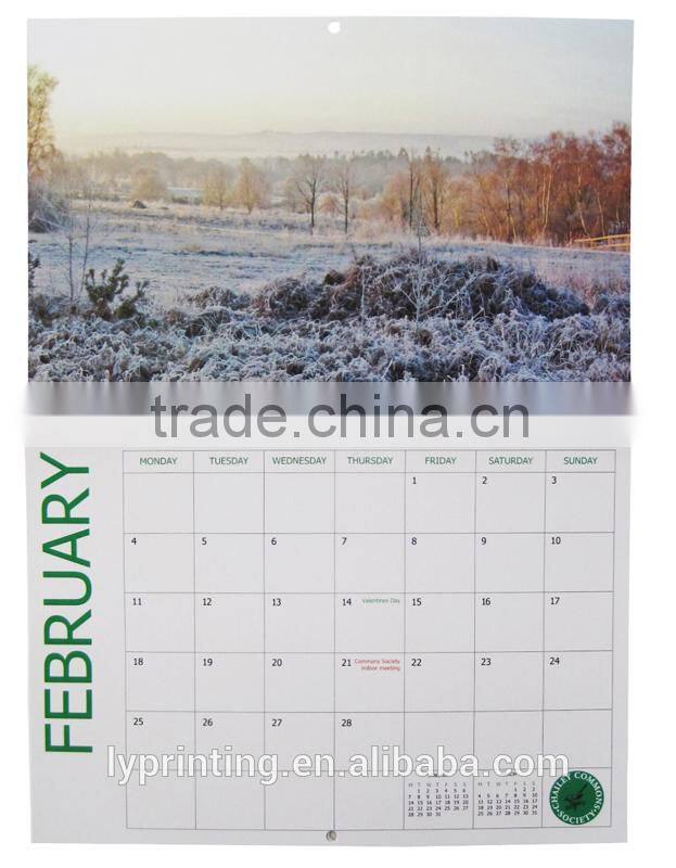 High quality 2016 calendar printing logo printing