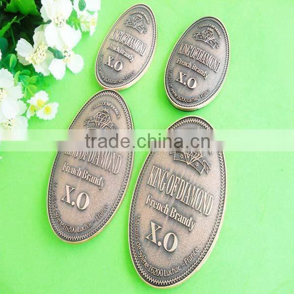 Metal label,pewter embossed bottle sticker for you