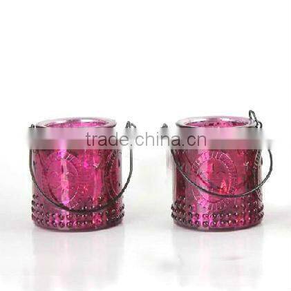 Red color hanging tea light holders
