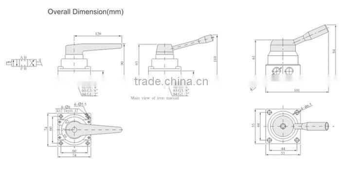 solenoid valve 24v HV400 Hand Control Rotary Valve Aluminum