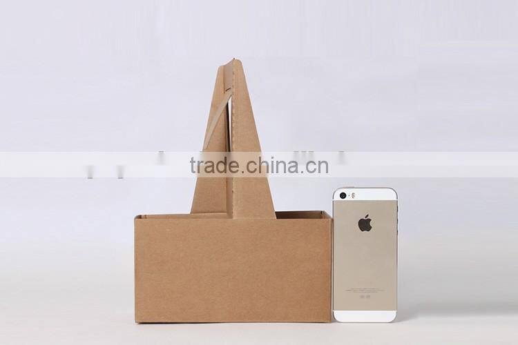 wholesale high quality take away paper cup carrier tray holder corrugated paper material