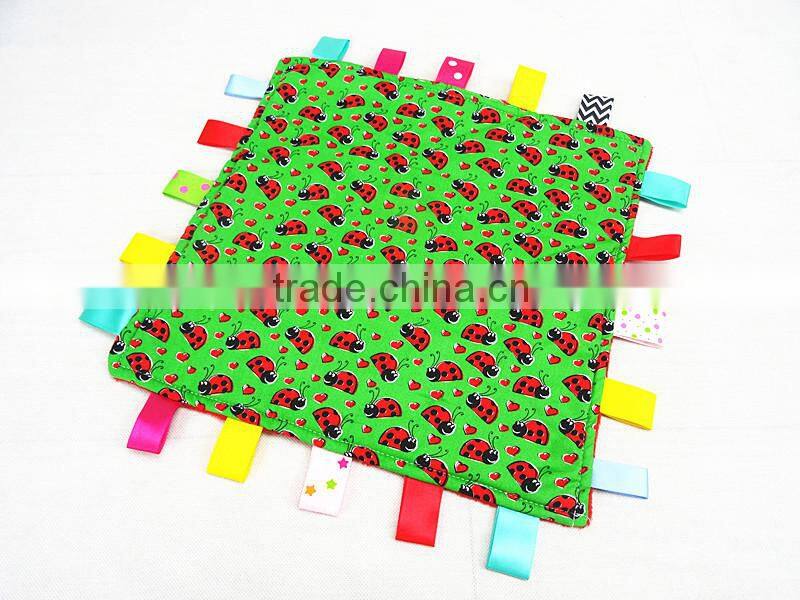 Lovely Ladybug Print Mini Rag Blanket Baby Tag Blanket