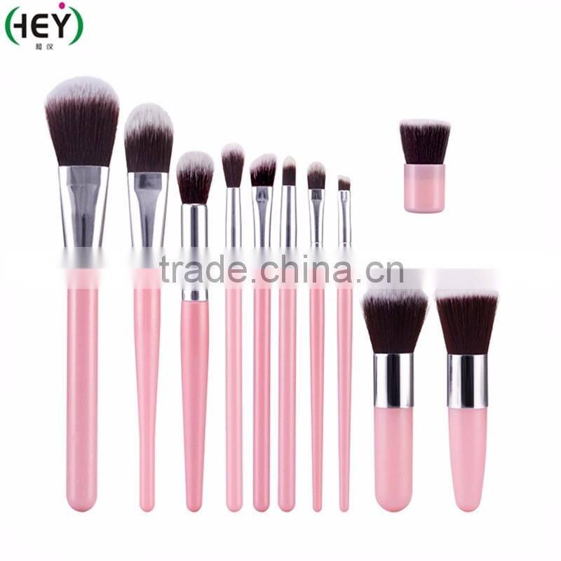 High quality 11pcs makeup brush sets soft synthetic hair and plastic handle makeup brush kits