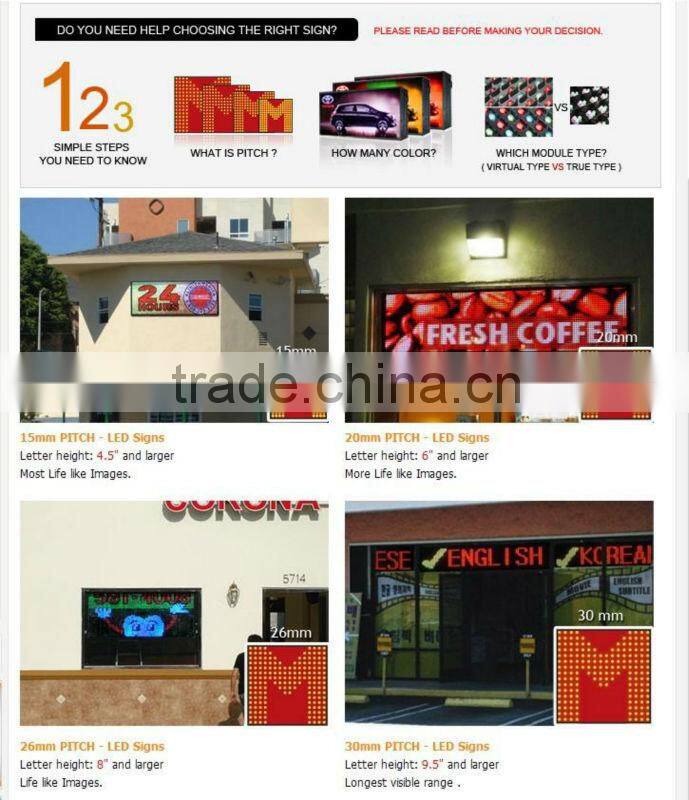 outdoor LED moving Message Signs with CE/outdoor billboard screens/dot matrix display