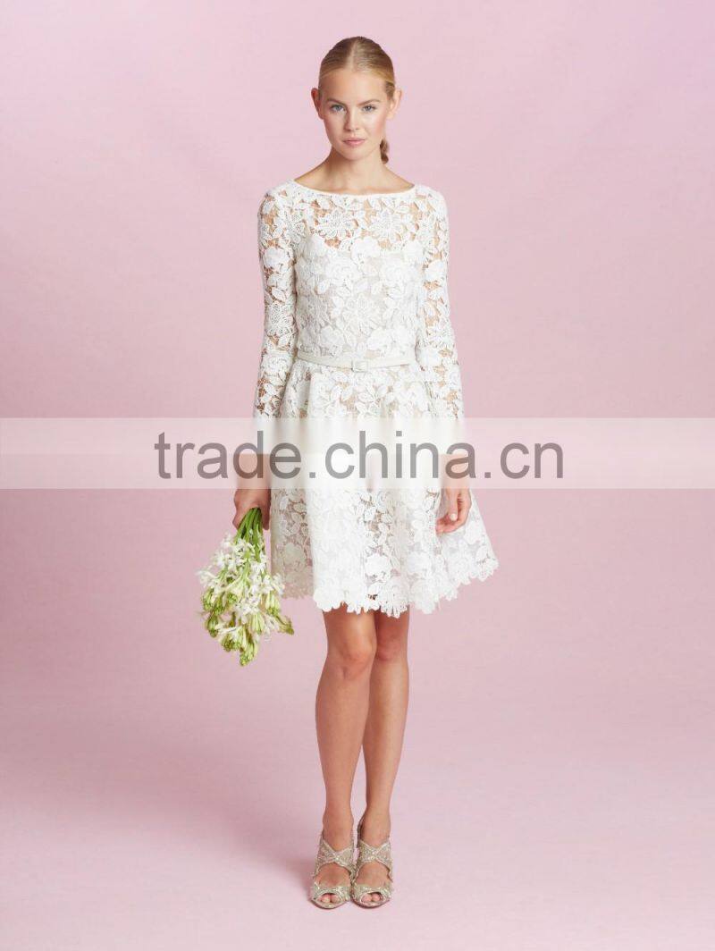(MY1512) MARRY YOU Long Sleeve Lace Short Dresses to Wear to a Wedding