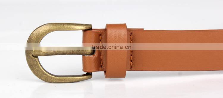 Brown Rivet Studded Belt For Female Leather SWF-15062934