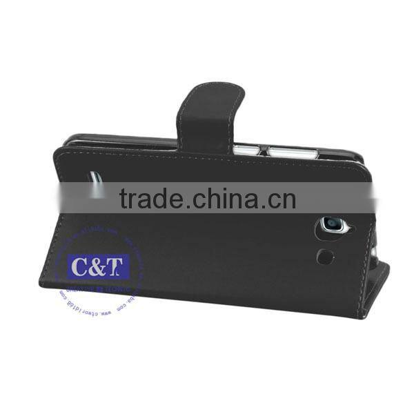 C&T 2015 New Fsahion Best Sell Flip Leather Wallet Cover for Huawei Ascend G730