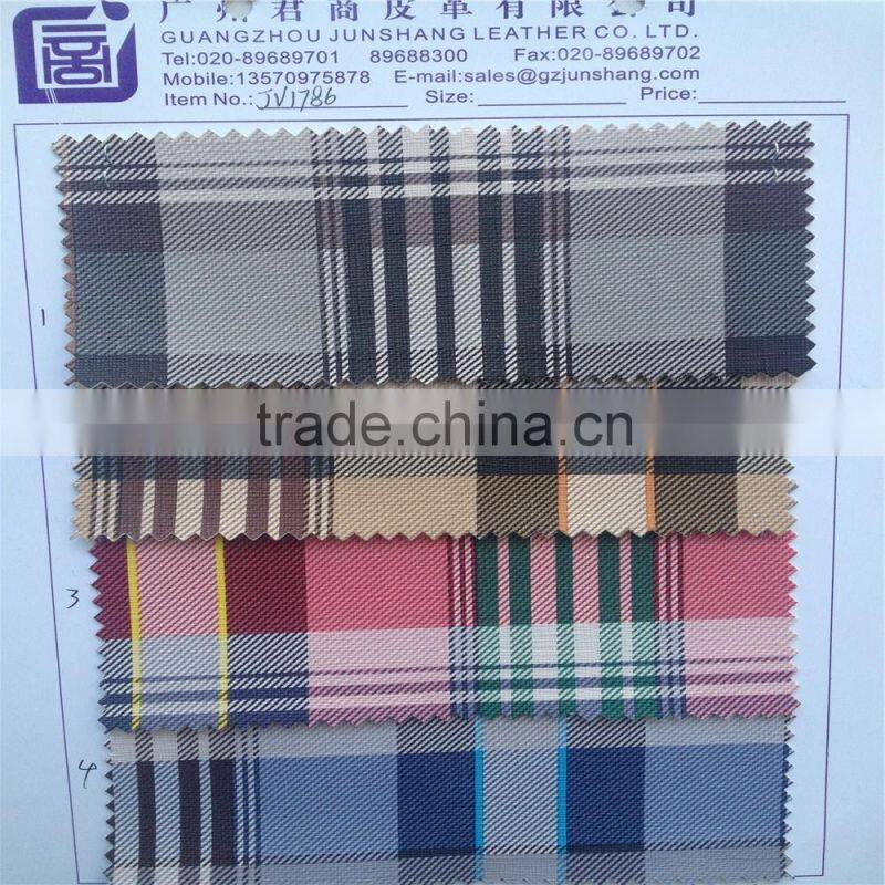 Shoes and bag material in Guangzhou checker patter,latest pattern
