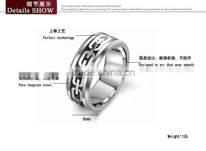KSTONE Fashion Latest unique black tungsten ring for man
