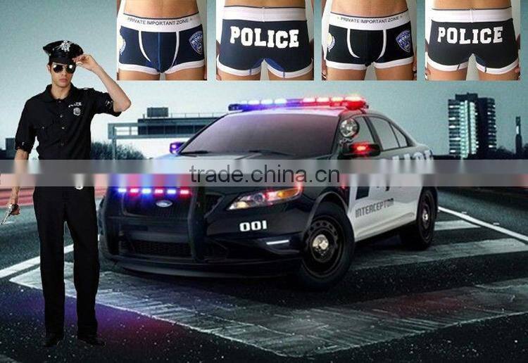 Summer New Style Cotton men's Cotton boxer shorts underwear Men US POLICE print personality design boxer shorts
