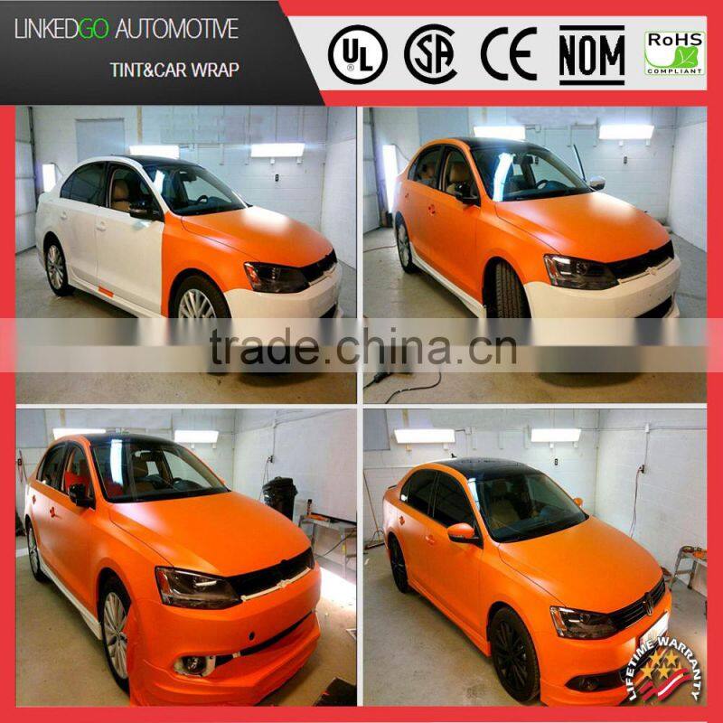 Professional 1.52*30m fabric car wrap with air bubble channel