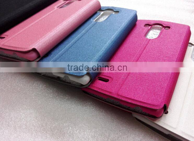 Leather Flip Case Magnetic Window Smart Cover For LG G3 cell phone