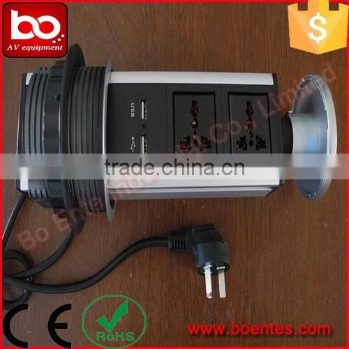 Kitchen Tabletop Pop Up Power Socket/Desktop Tower Outlet with USB Charger