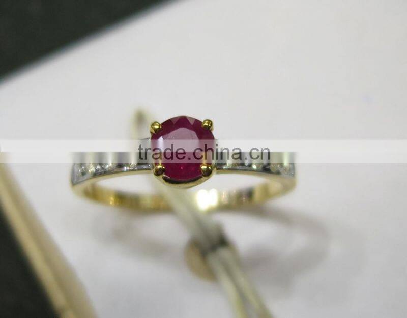 Ruby Diamond Ring In 14K Gold