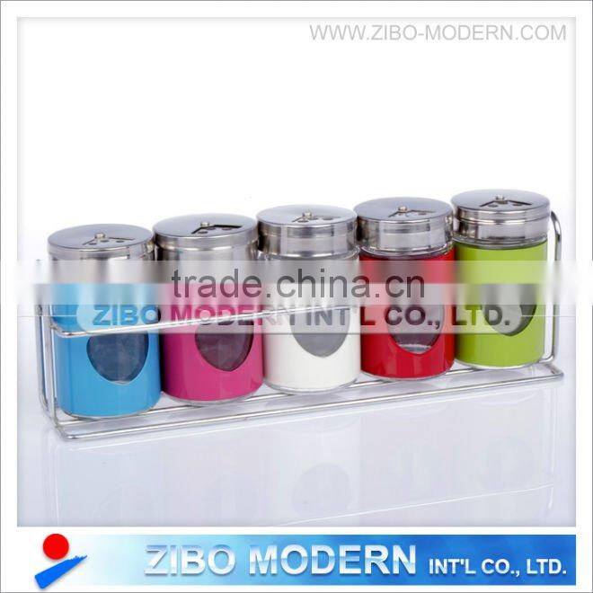 Stainless steel Salt pepper Set/glass canister