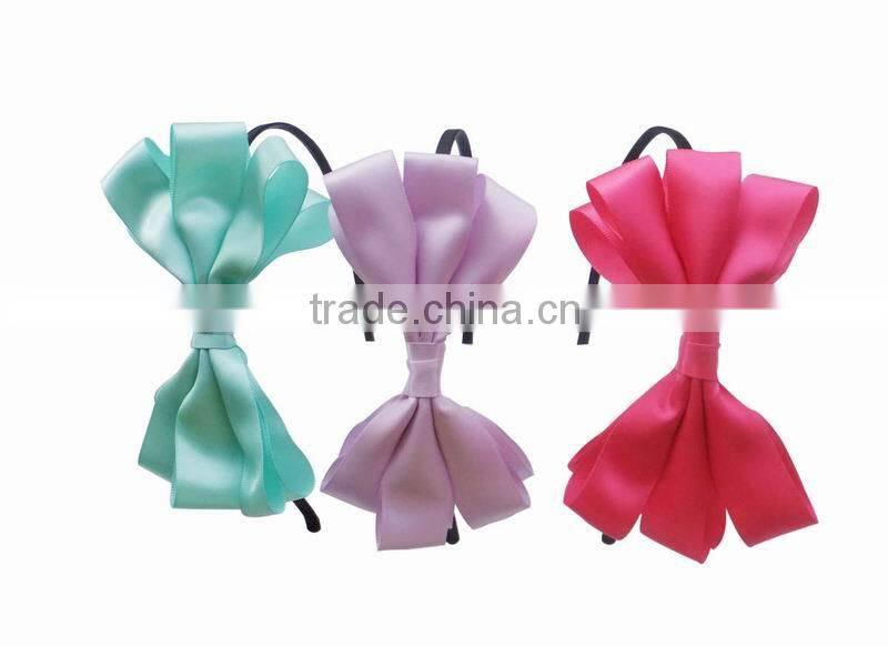 pretty satin covered metal hair bands with satin ribbon bow