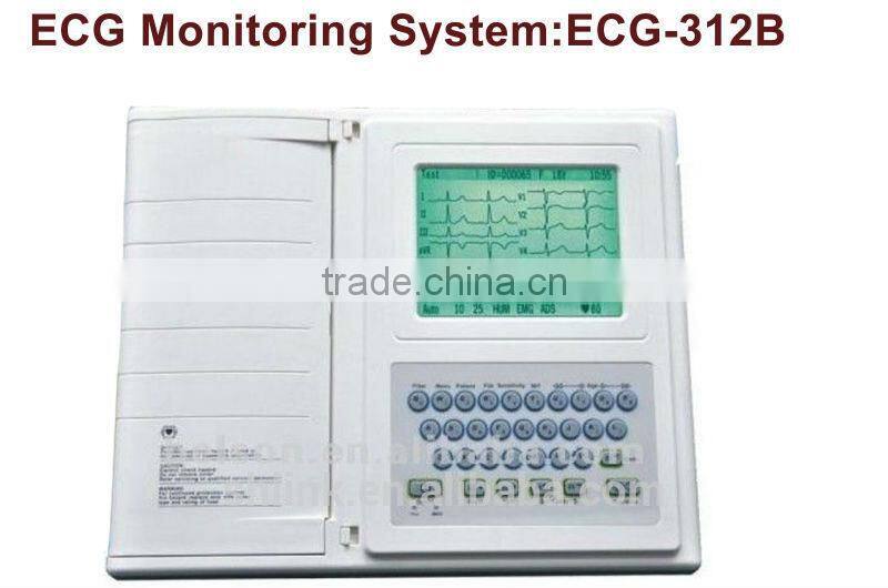 Portable ecg monitor with color touch display ECG Monitor ECG-312B