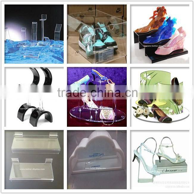 creative acrylic shoes display for shoe shop window stand