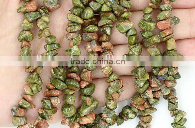 Natural unakite chips loose beads 5*9mm