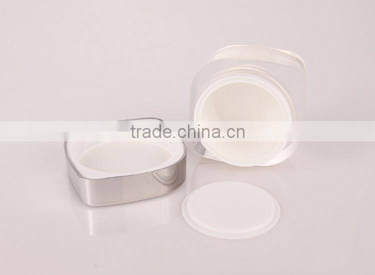 2016 best-selling flat-side shape plastic jars, acrylic cream jars