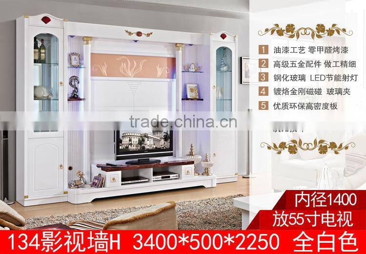 China antique furniture tv wall unit 134# wardrobe with tv cabinet