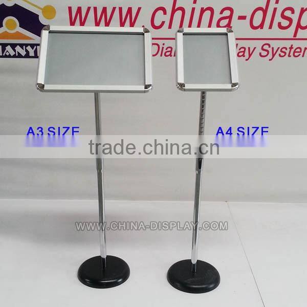 A3 A4 size aluminum poster stand floor standing poster stand