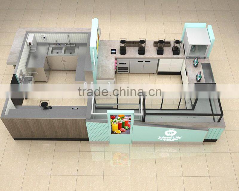 Indoor juice shop interior design, juice shop furniture, mall juice kiosk hot sale in USA