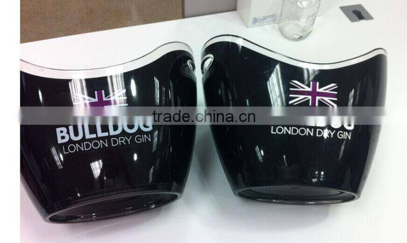 Clear transparent acrylic grey goose ice bucket