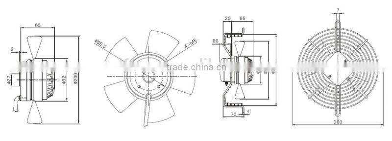 200 mm conditioner fan motor for air cooler