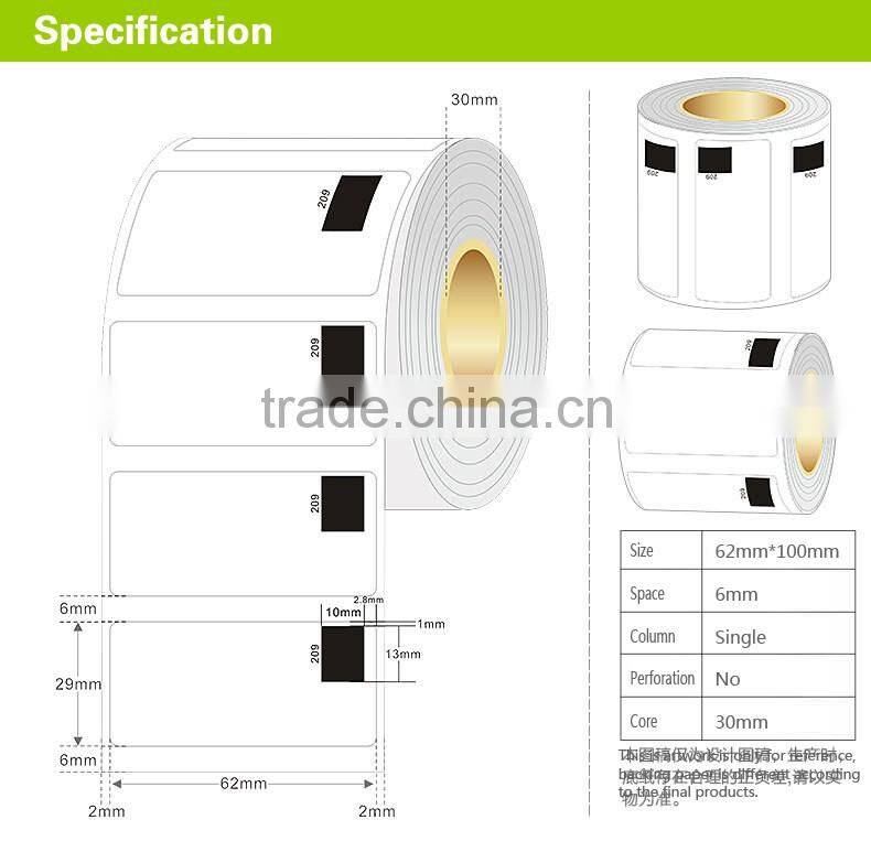 Dk 11209 High Quality Brother Labels (62mm*29mm*800)