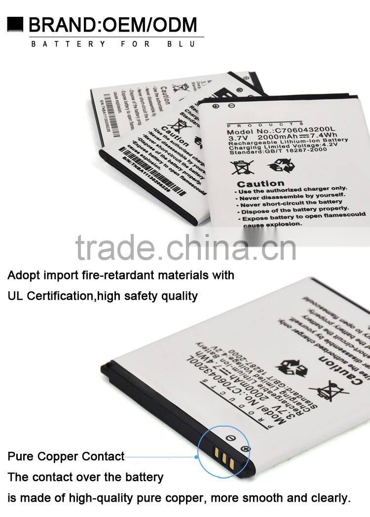 new manufacture cellphone batterie for blu cell phone battery Studio 5.0/C706045200T