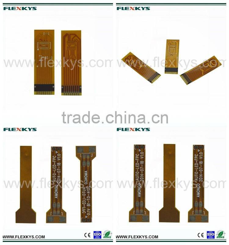 Yellow FPC flexible printed circuit LCD display cable with goldfinger