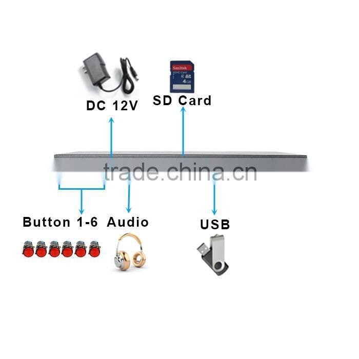 18.5'' external push button 1080p 12v dc lcd tv vhs usb video player circuit
