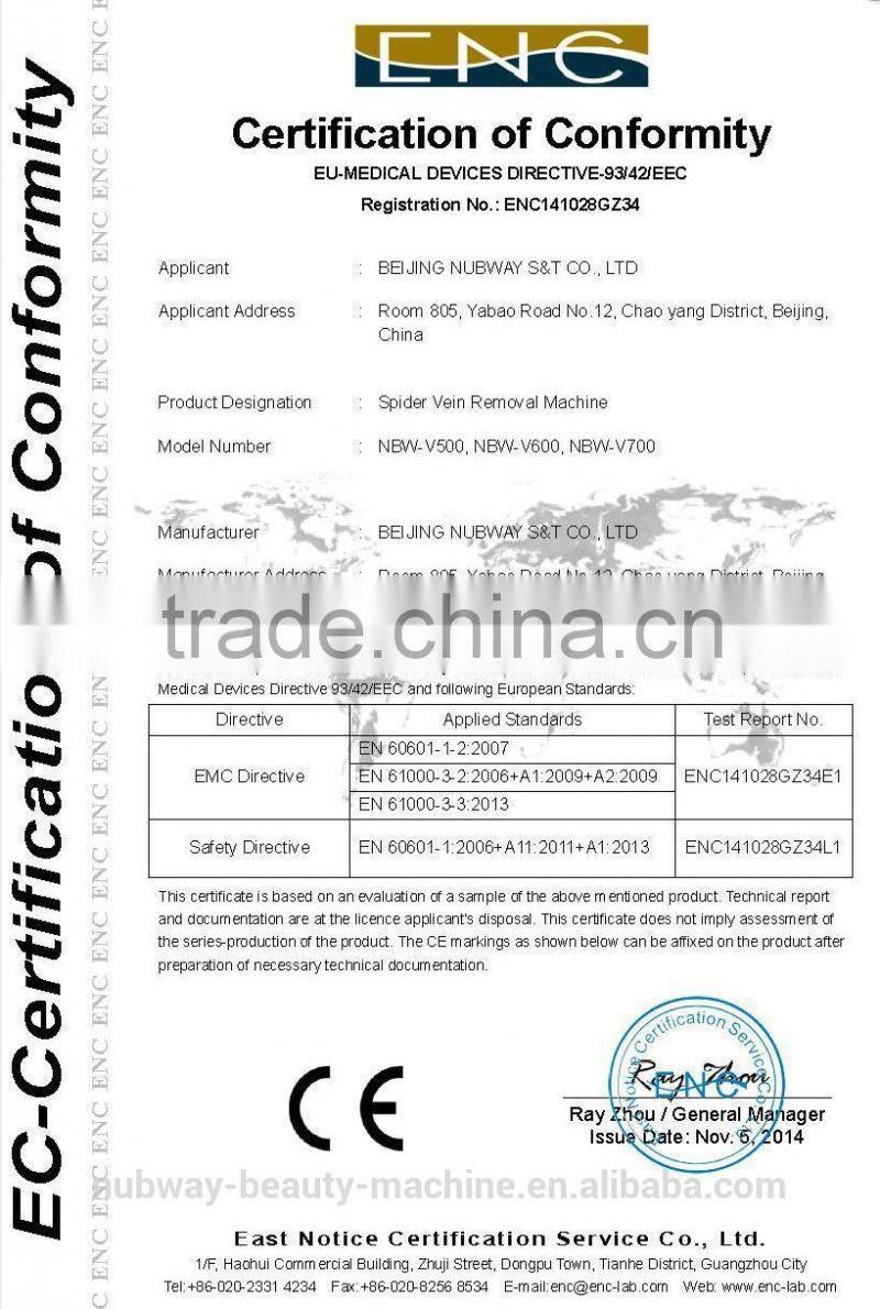 Best RBS Laser Spider Vein Removal Varicose Veins Laser Treatment Machine NBW-V600