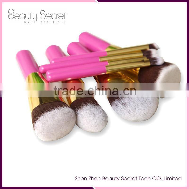 8pcs Cute Travel Size Yellow Makeup Brush Set Mini Cosmetic Brushes
