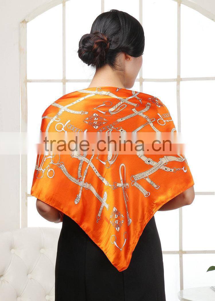New Fashion Women Lady Large Square Scarf Silk Head Wrap Kerchief Neck Satin Scarf Shawl