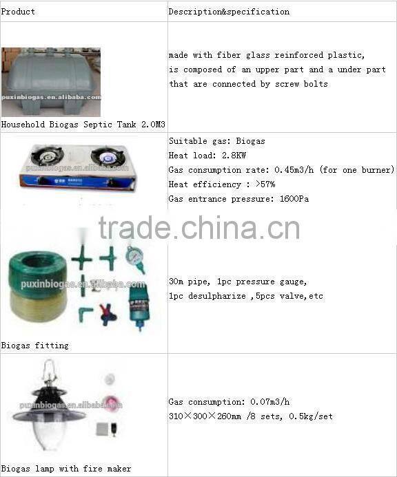 PUXIN humanity hight- efficiency family use septic tank biogas system