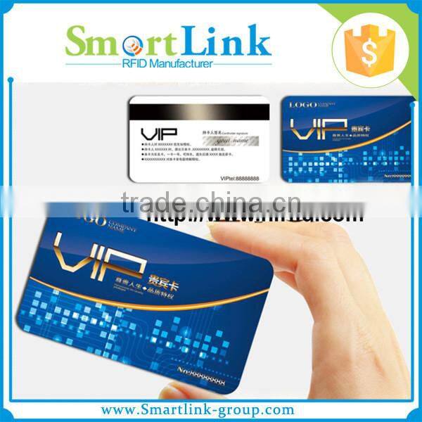 electronic rfid LF/HF/UHF entrance guard pvc card, printable rfid dual frequency plastic card with magnetic stripe