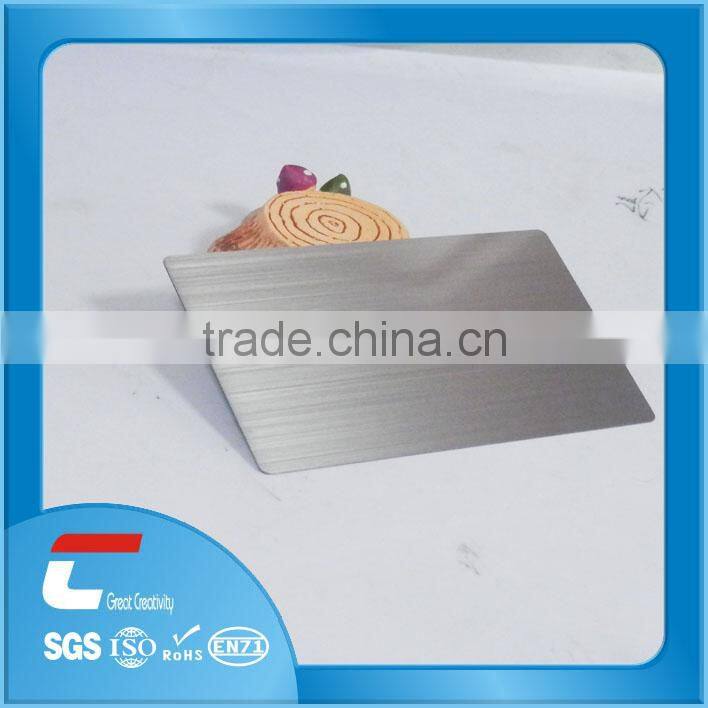china customized blank stainless steel card with wire drawing finish free samples