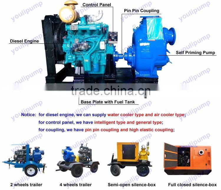 high suction lift self priming diesel engine driven pump
