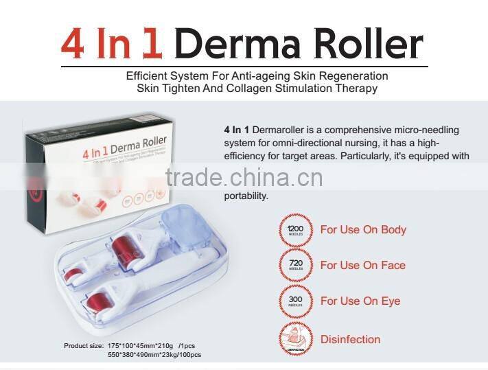 Hot sale 4 in 1 Derma Micro Needle Skin Rejuvenation Microneedle Derma Meso Roller