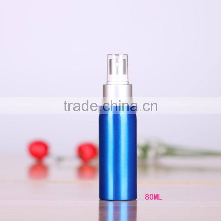 Wholesale 30-500ml blue aluminum perfume bottles,aluminum mist spray bottle with cap for cosmetic packaging