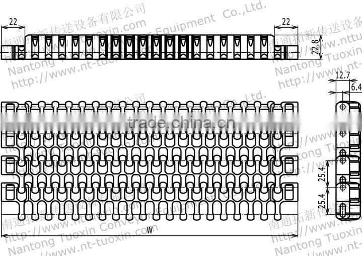 S2400 Radius Flush Grid High Deck Modular Conveyor Belt, Plastic Belt Manufacturer