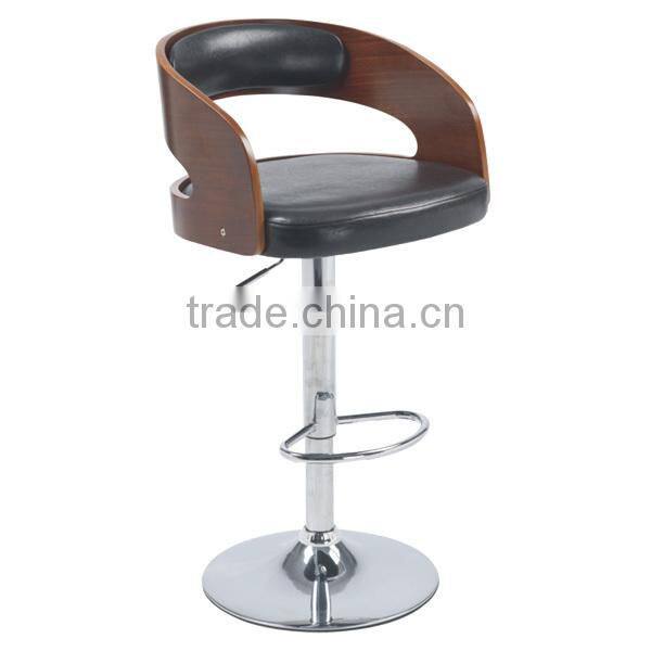 BAR00006 Wood and Leather Bar Chair, Hight Chair for Bar, Bar Stool Chair